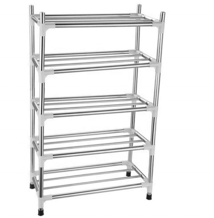 Knock-down  Stackable Stainless Steel Shoe Rack Metal Shoe Racks For Home