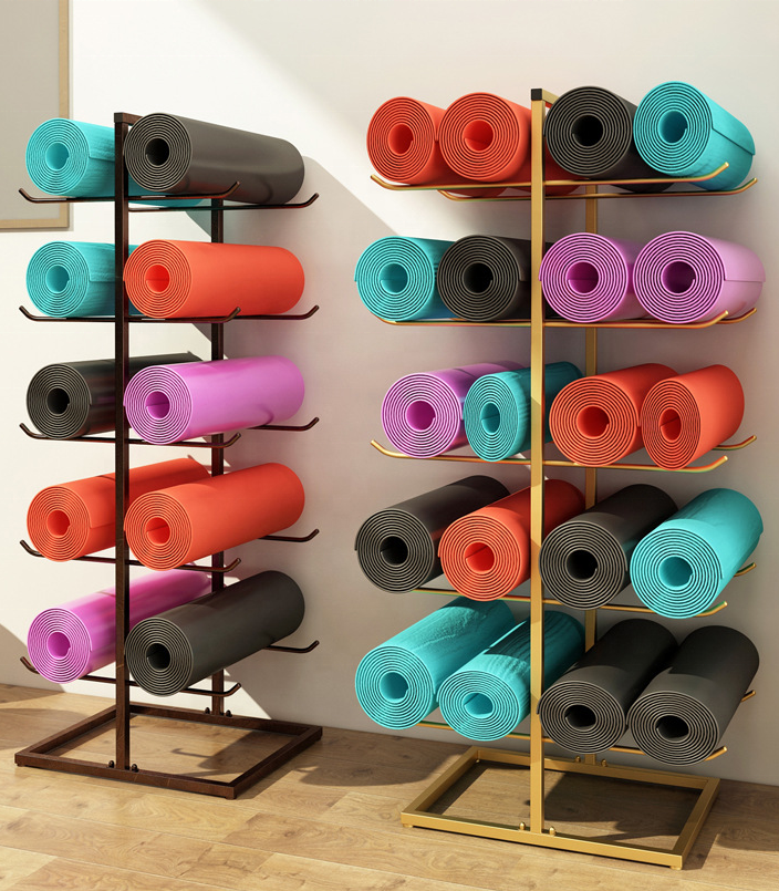 Factory Customized Flooring Metal Carpet Displays Metal Display Rack Yoga Mat Display Rack Yoga Mat Storage Rack