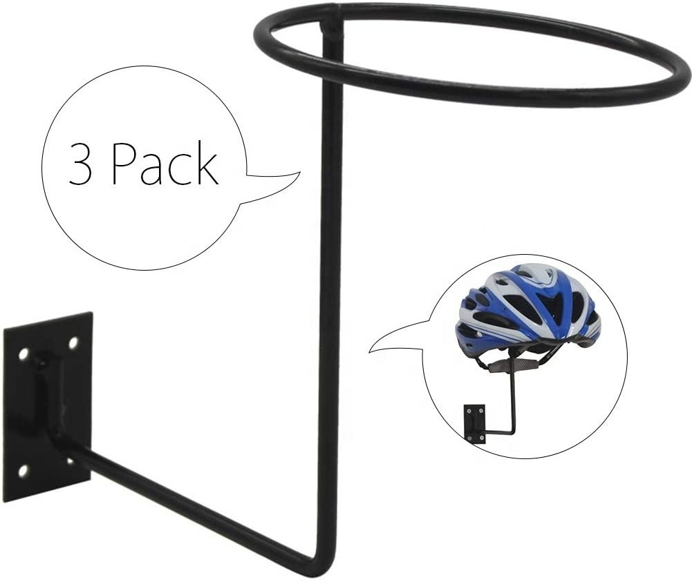 Hot Sell Wall Mount Metal Stand Hanger Hook Ball Holder for Storage Bike Helmet Display Rack& Hanging Hats/Wig