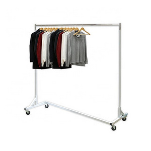 High Quality White Stackable Z-Shape Clothing Store Display Metal Clothes Racks For Hanging Clothes