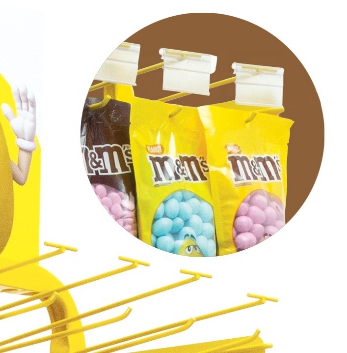 Metal Revolving Snack Sweets Candy / Sugar Bags Hook Display Stand For Retail Shop