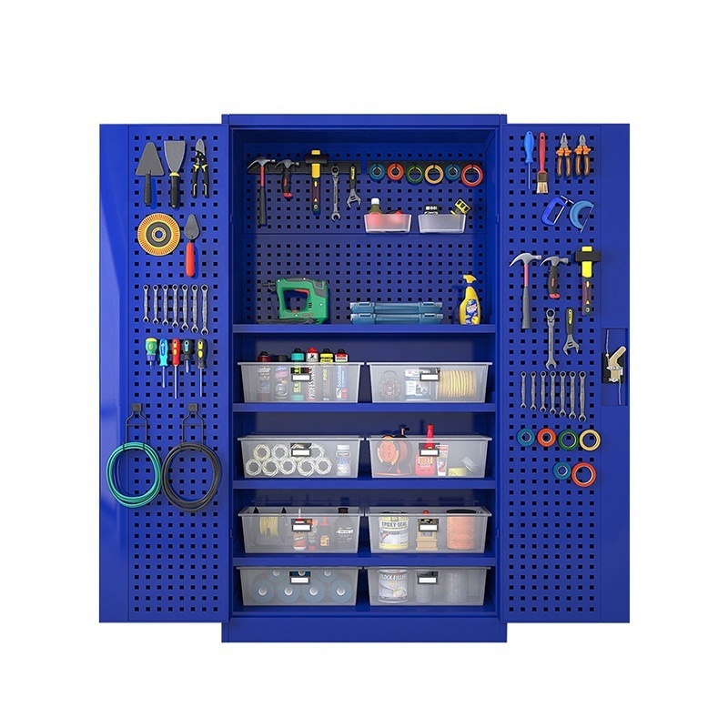 Workshop Garage Tool Storage Cabinets Heavy Duty Garden Tool Storage Rack Metal Steel Tool Cabinet