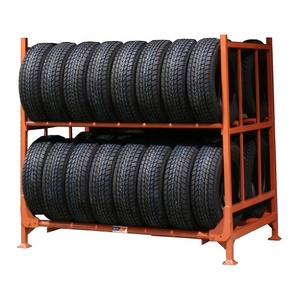 OEM Heavy Capacity Auto Wheel Display Stand Metal Stacking Tire Storage Rack