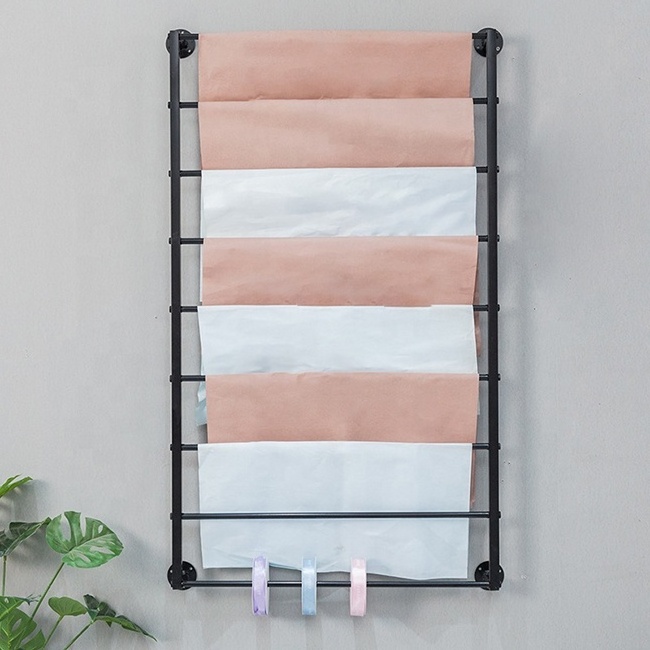 OEM Service Retail Store Fabric Storage Rack Wall Mounted Clothing Display Rolling Rack