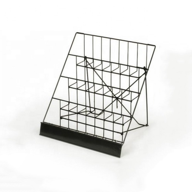 Light Duty Countertop Metal Wire magazine display rack floor stand cd magazine rack brochure holder greeting card display stand