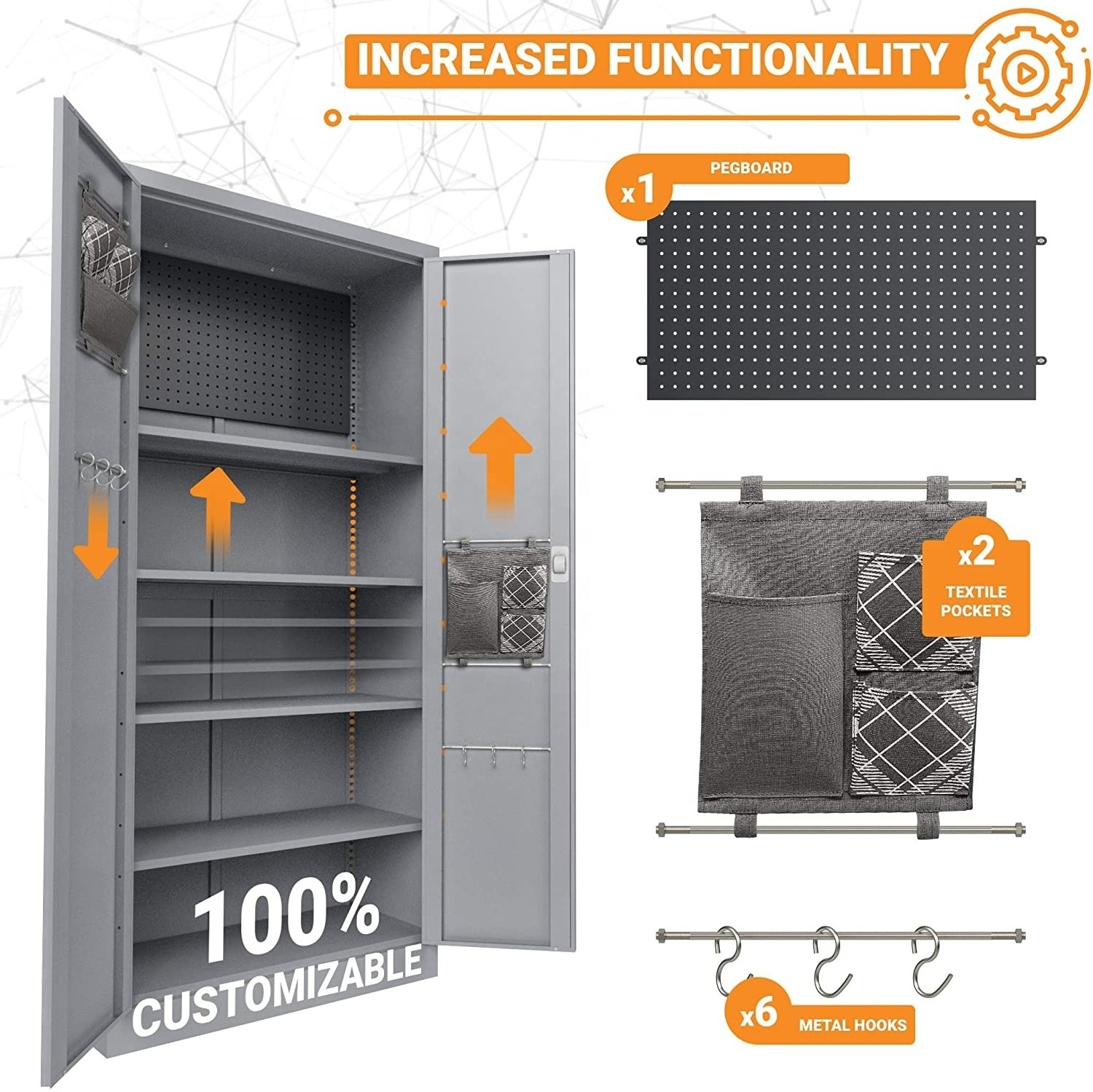 Workshop Accessory Steel Display Racks Stand Garage Storage Heavy Duty Metal Tool Cabinet