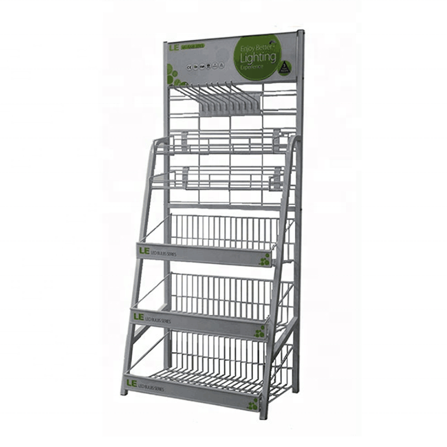 Supermarket Multi Shelf Display Retail Snack Display Racks Metal Potato Chip Display Rack