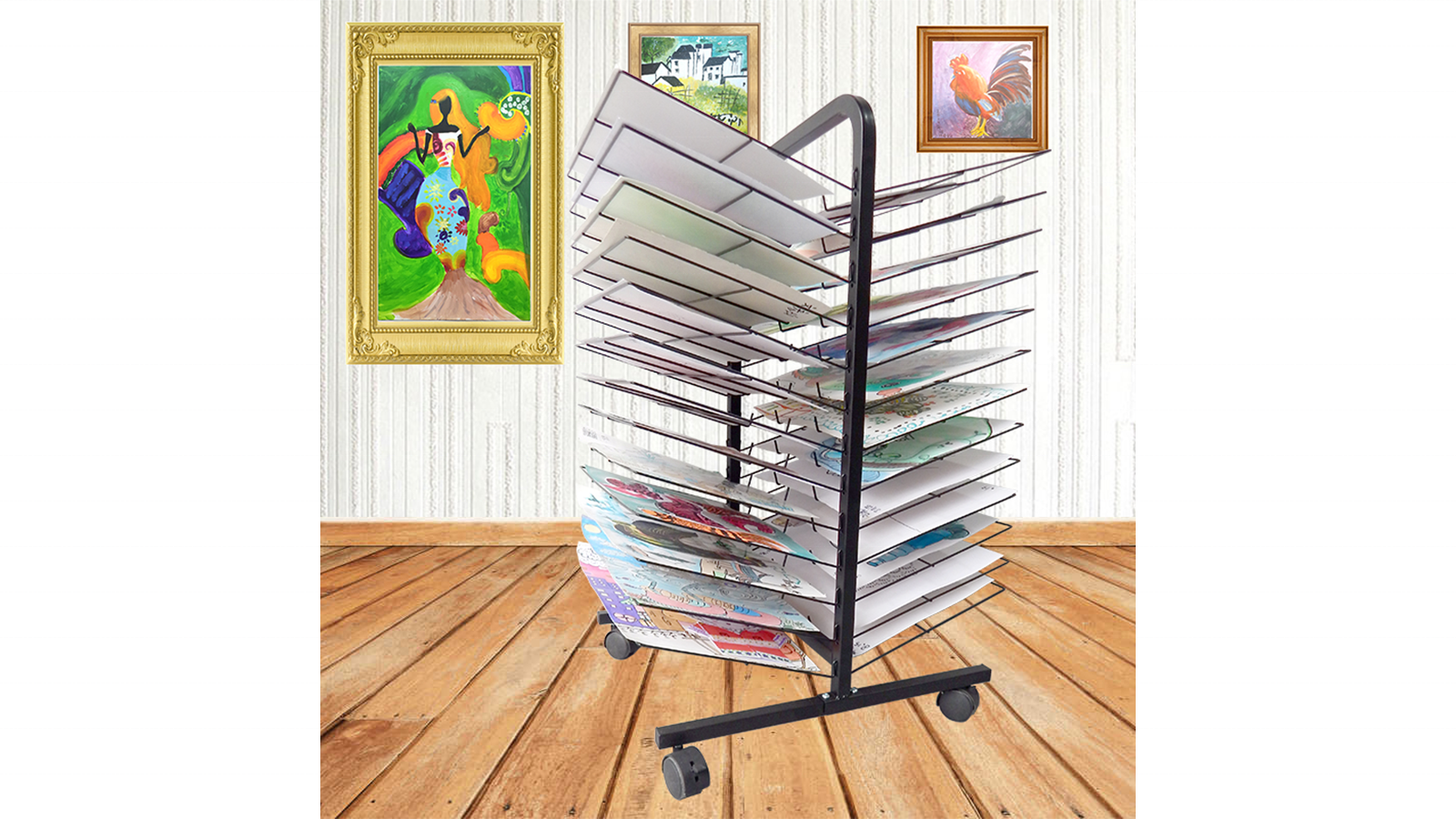 Supermarket Wholesale Multi-Purpose Placemat Display Shelf Metal Wire Carpet Rug Display Stand Car Mat Display Rack