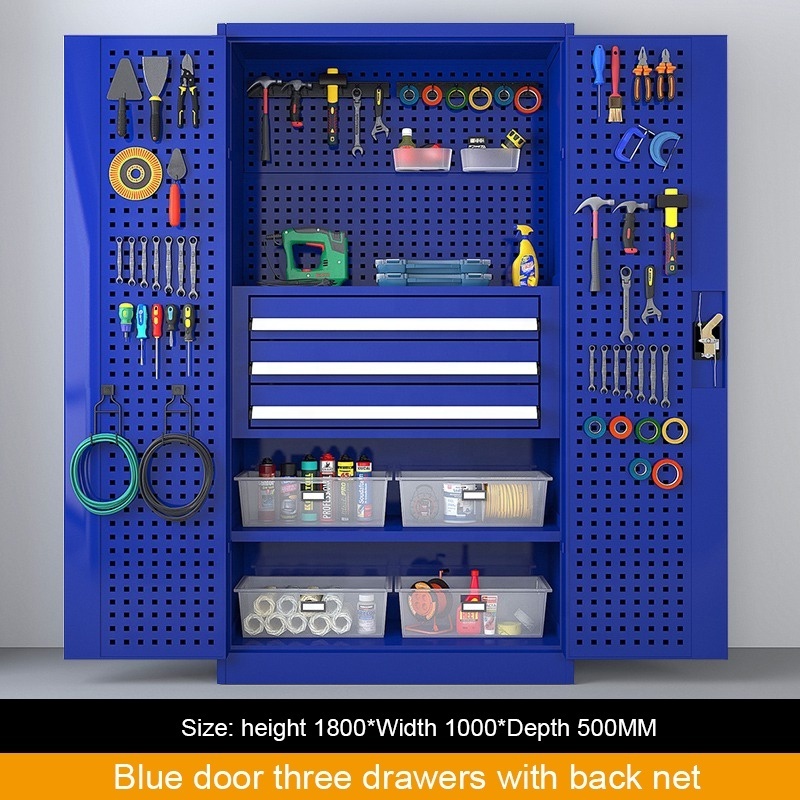 Workshop Garage Tool Storage Cabinets Heavy Duty Garden Tool Storage Rack Metal Steel Tool Cabinet