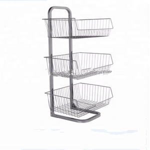 kitchen vegetable stand 3 tier fruit basket metal storage unit rack food shelves