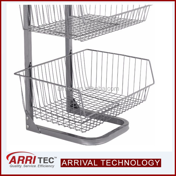 kitchen vegetable stand 3 tier fruit basket metal storage unit rack food shelves