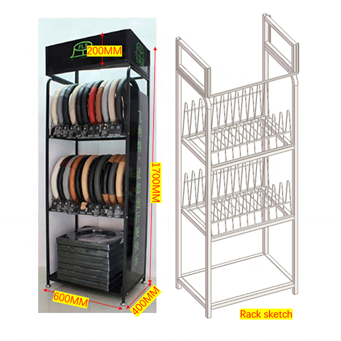 Auto Parts Wheels Display Rack Motorcycle Tire Rack 3 Shelves Bike Tyre Display Stand