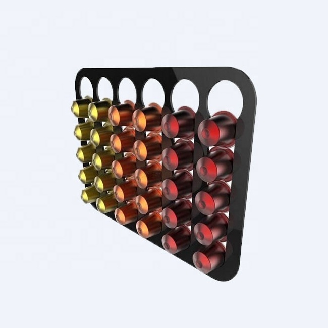 wholesale coffee shop wall mount acrylic coffee pod holder