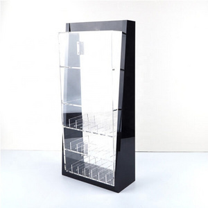 Custom Design Display Shelf With Door Acrylic cigarette display rack for sale