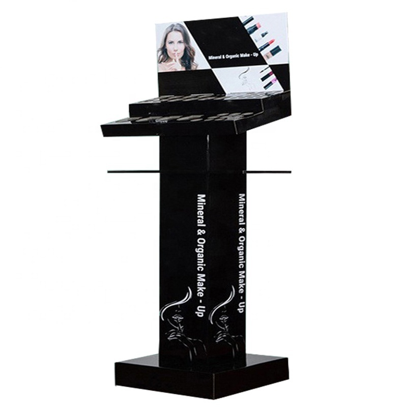 New Design Customizable Floor Standing Make-up Display Rack Acrylic Cosmetic Display Stand Rack For Cosmetic Shop