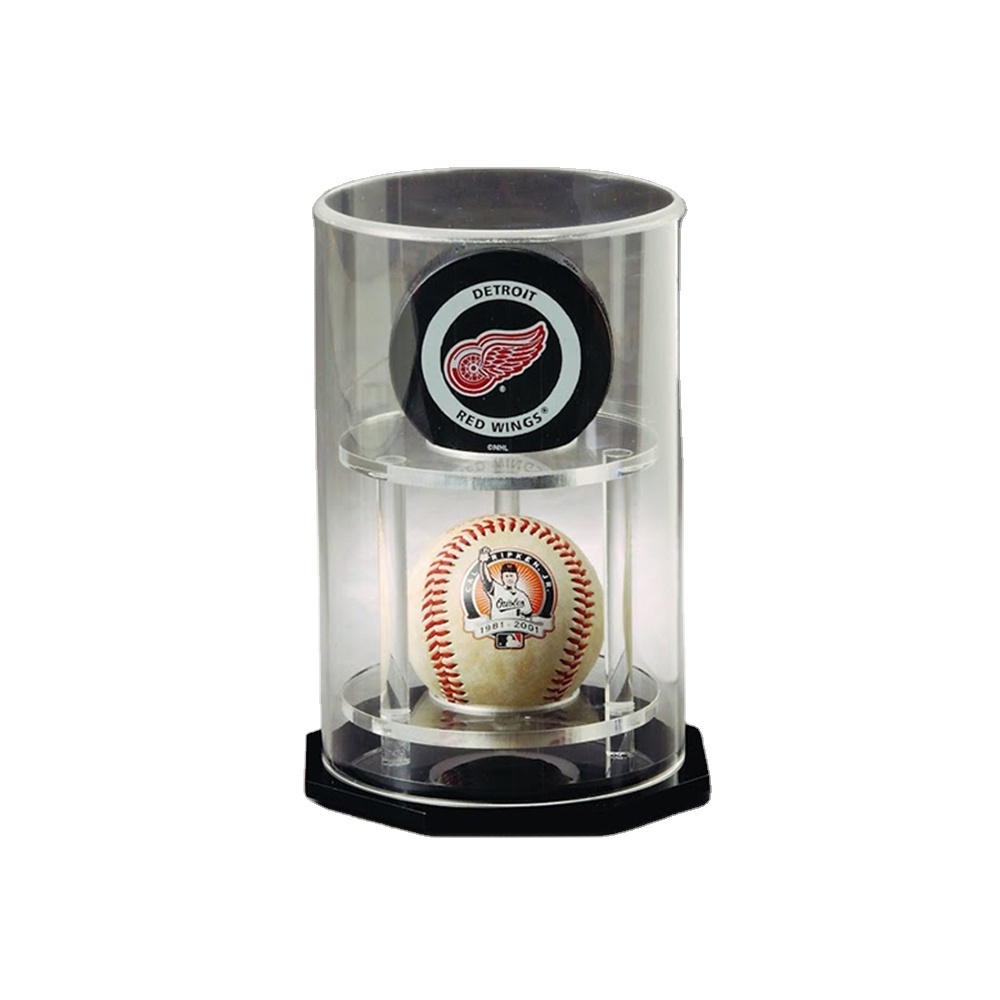 New Arrival Clear Cylinder Baseball Holder Single Acrylic Ball Display Case