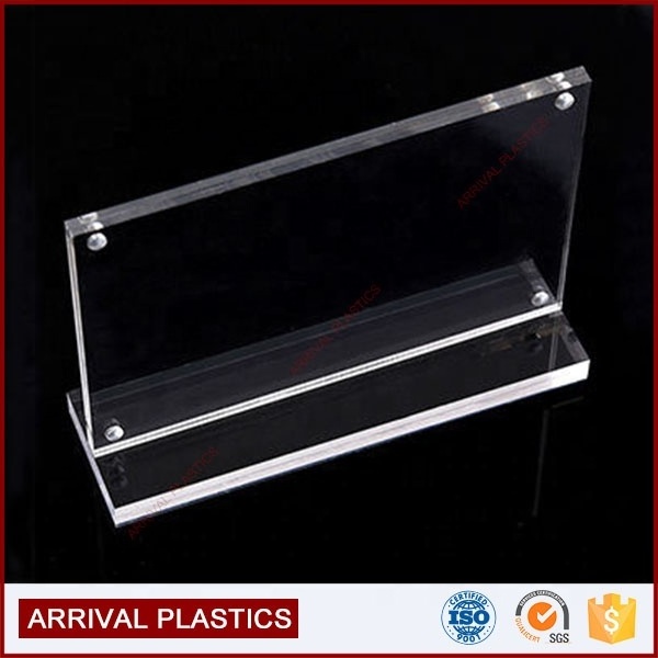 Simple design acrylic table sign display, stand menu holder