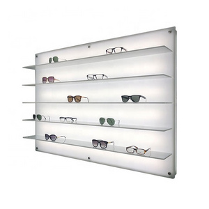 Customized Fashion Sunglasses Stand Acrylic Sunglasses Display Rack With LED Light