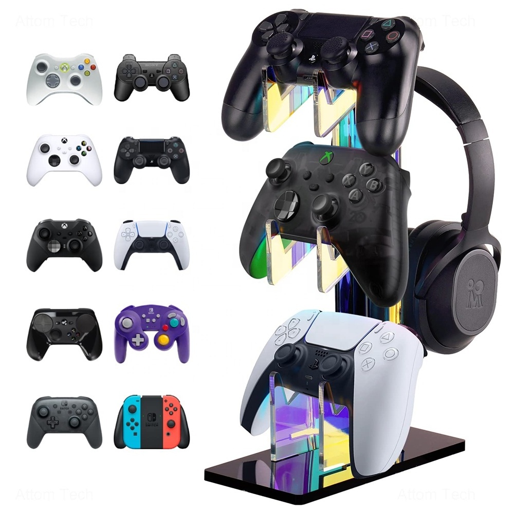 Acrylic RGB Gaming Headphones with Display Stand Holder Display Headset