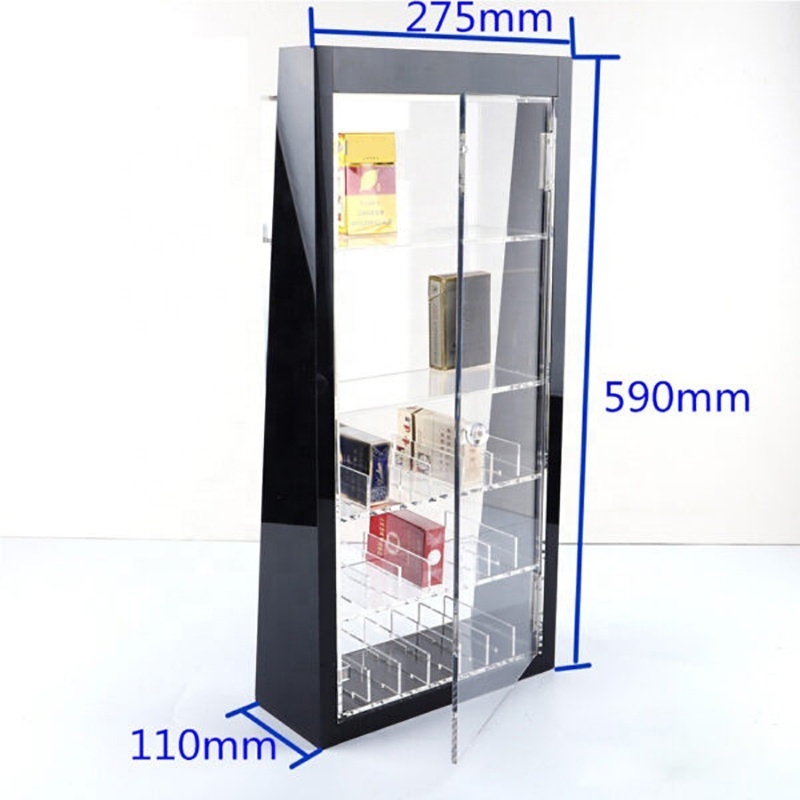 Custom Design Display Shelf With Door Acrylic cigarette display rack for sale