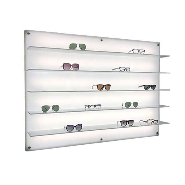 Customized Fashion Sunglasses Stand Acrylic Sunglasses Display Rack With LED Light