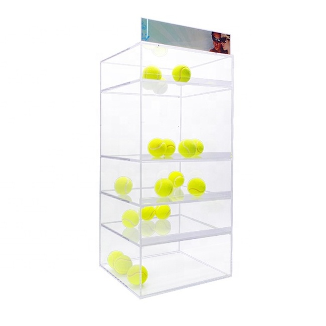 High Gloss Acrylic Cabinets Desktop 5 Layer Cosmetic Display Cabinet Showcase Acrylic