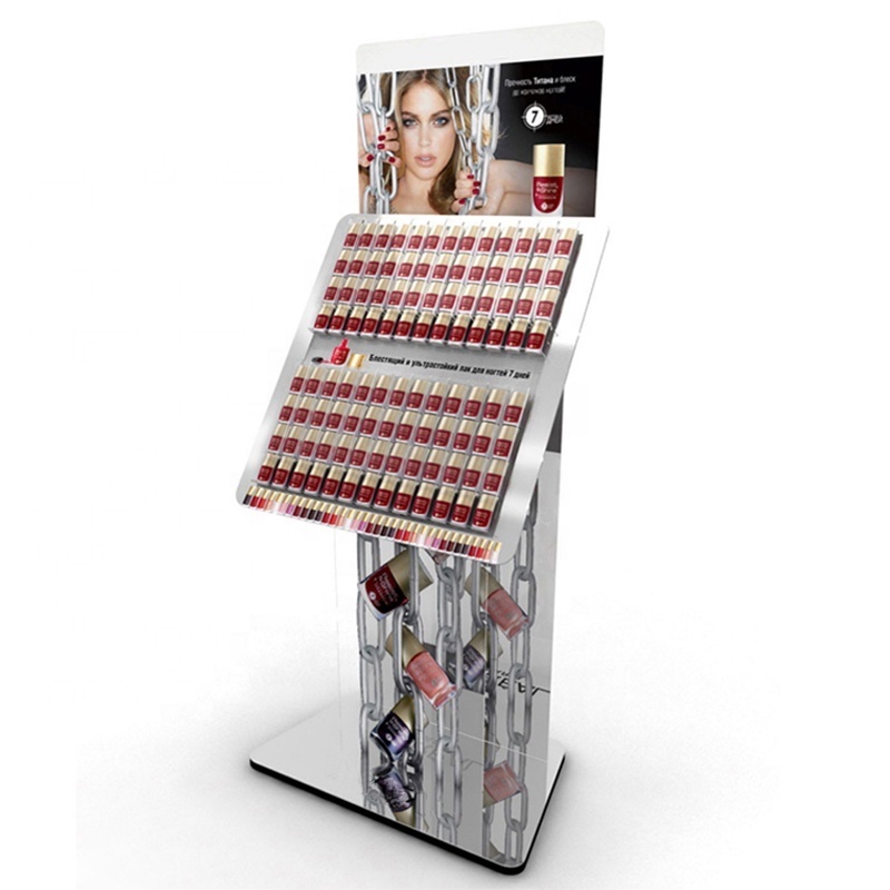 New Design Customizable Floor Standing Make-up Display Rack Acrylic Cosmetic Display Stand Rack For Cosmetic Shop