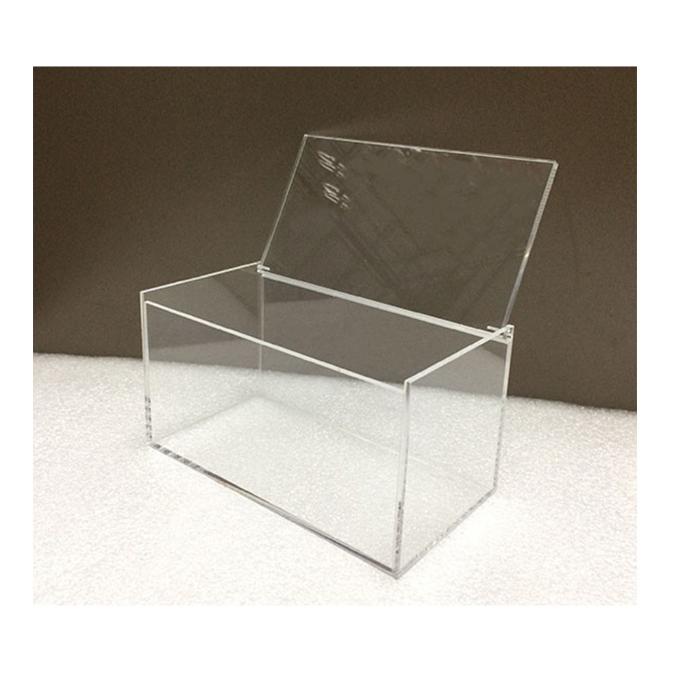 customized large clear acrylic boxes wholesale with hinged lids