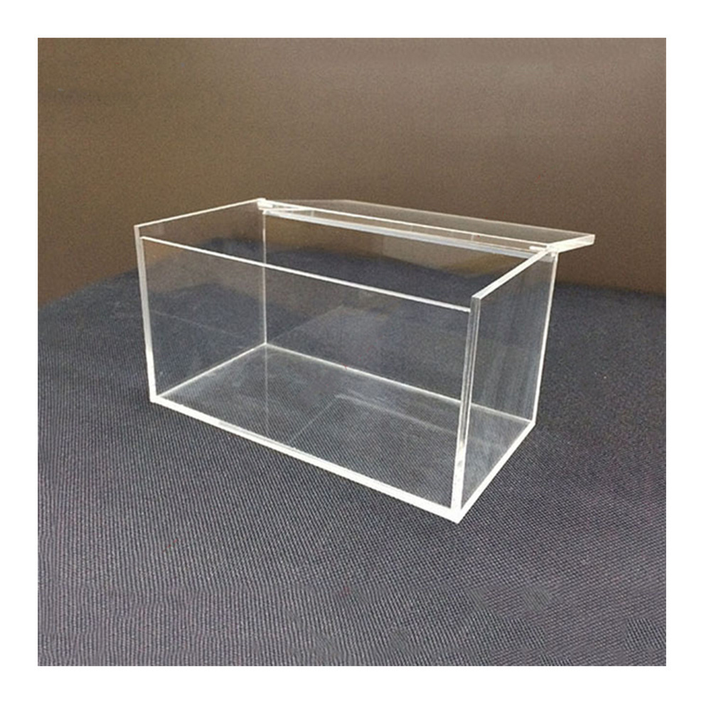 customized large clear acrylic boxes wholesale with hinged lids