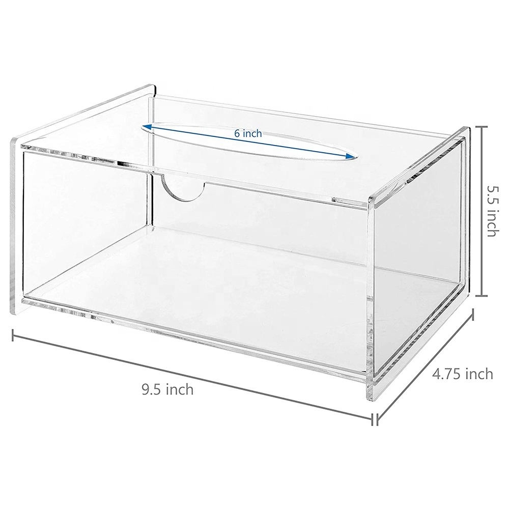 Modern Decorative Napkin Holder Clear Acrylic Facial Tissue Dispenser Box Tissue Box for Bathroom