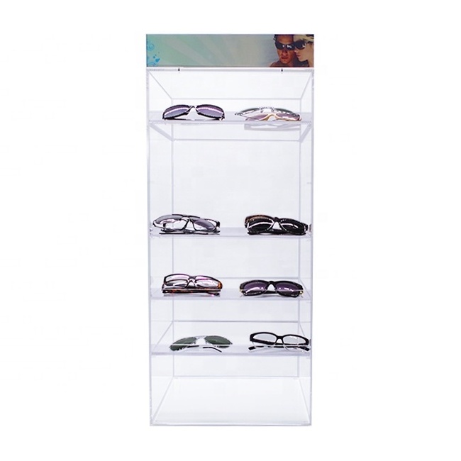 High Gloss Acrylic Cabinets Desktop 5 Layer Cosmetic Display Cabinet Showcase Acrylic