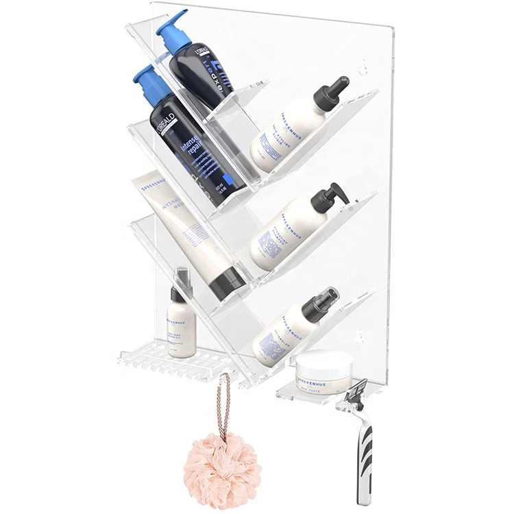 Acrylic Bathroom Storage Rack Bathroom Shower Organizer Bathroom Shelves for Shampoo Bottles