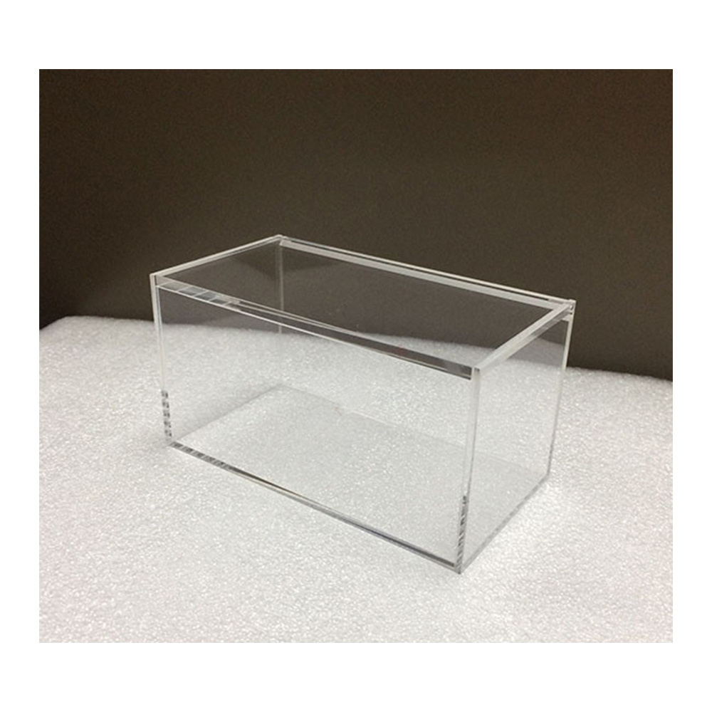 customized large clear acrylic boxes wholesale with hinged lids