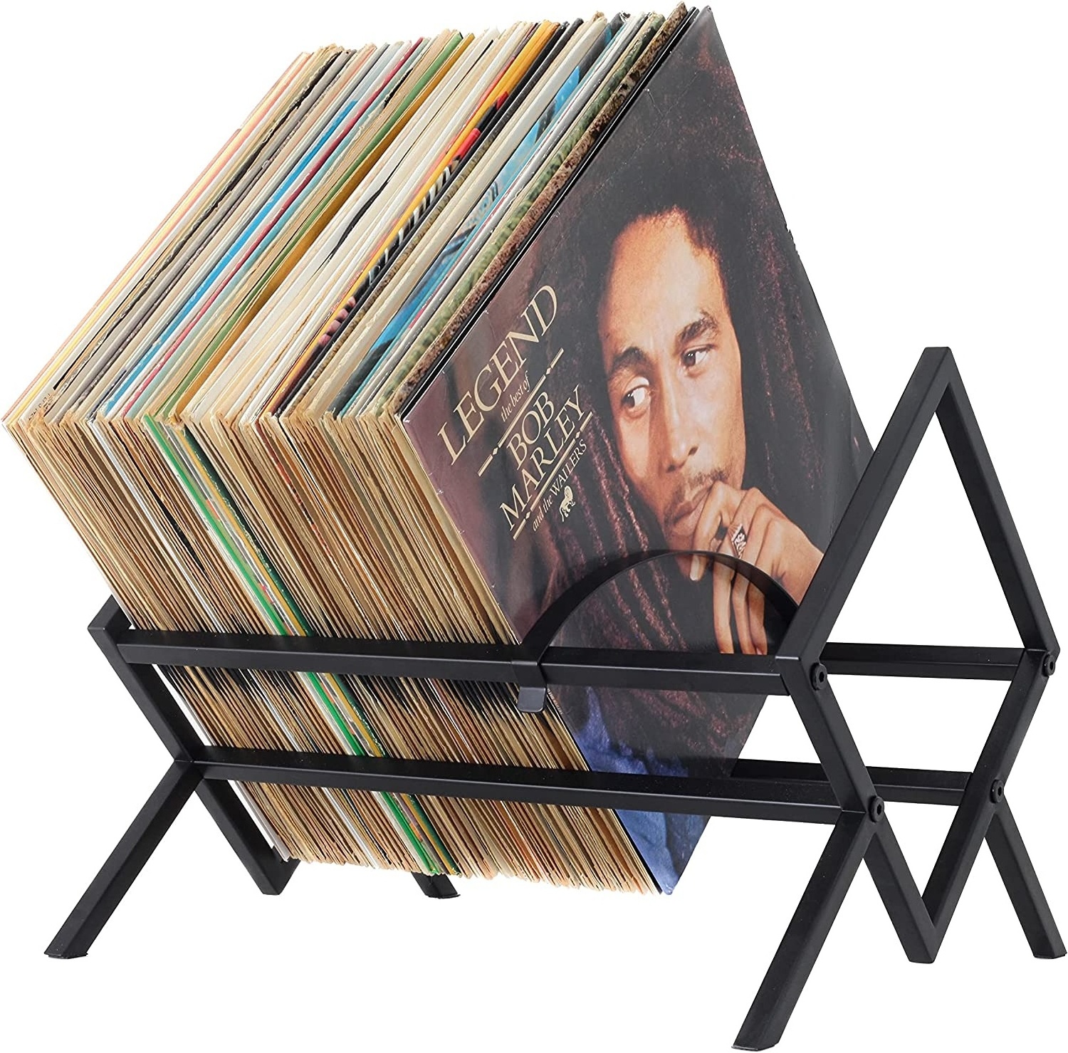 Metal Vinyl Record Stand Holder Holds up to 80-100 LP Storage Simple Assembly Vinyl Display Rack