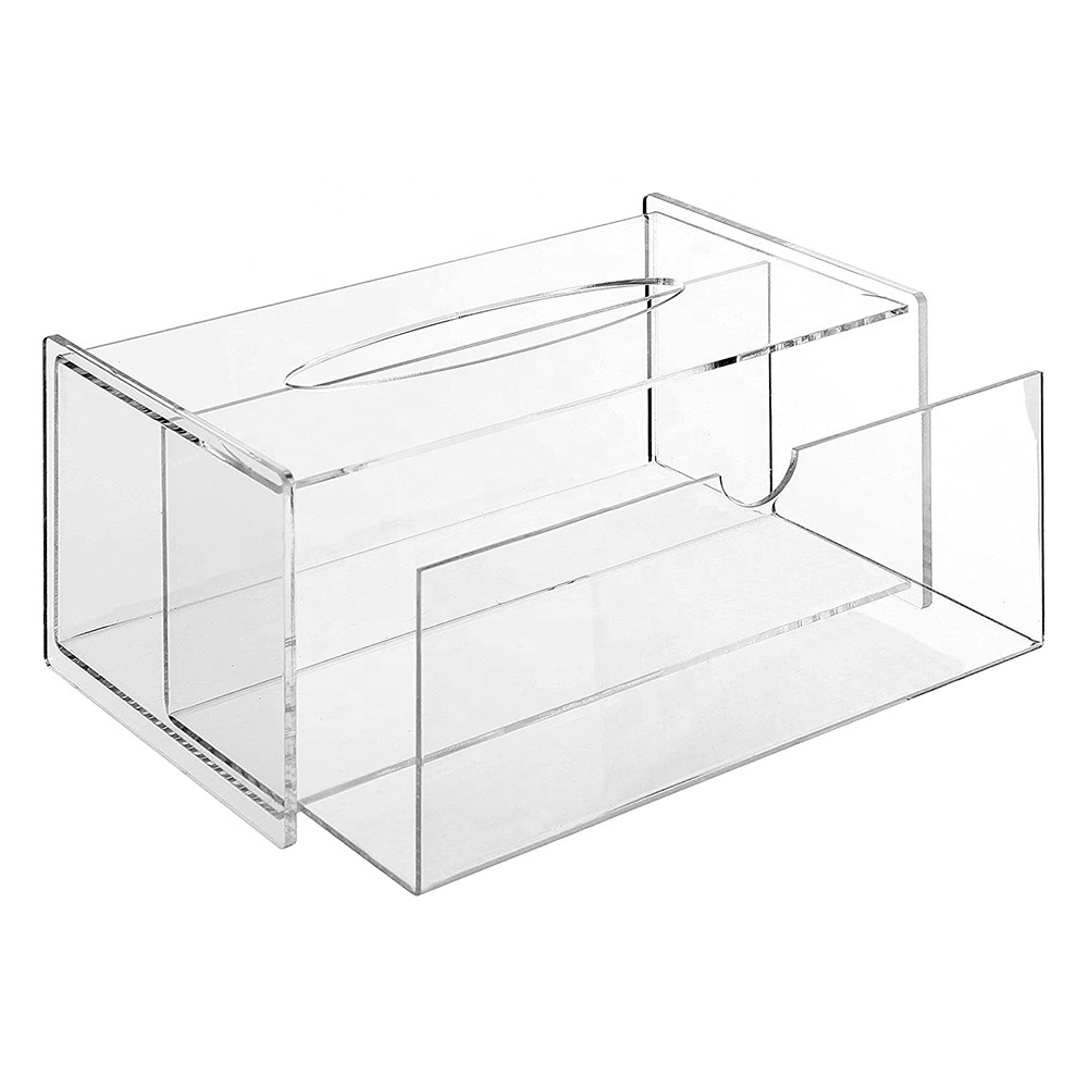 Modern Decorative Napkin Holder Clear Acrylic Facial Tissue Dispenser Box Tissue Box for Bathroom