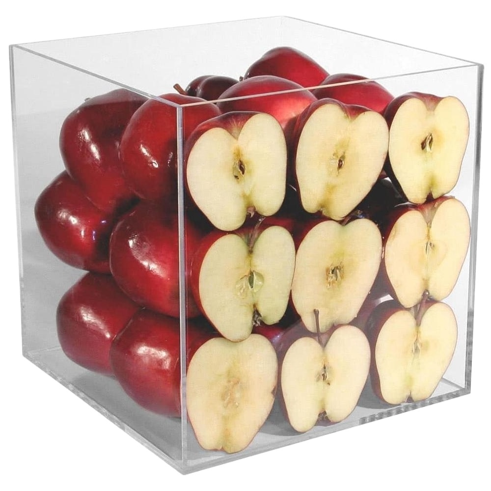 5 Sided Clear Fruit Display Box Custom Acrylic Fruit Storage Cube