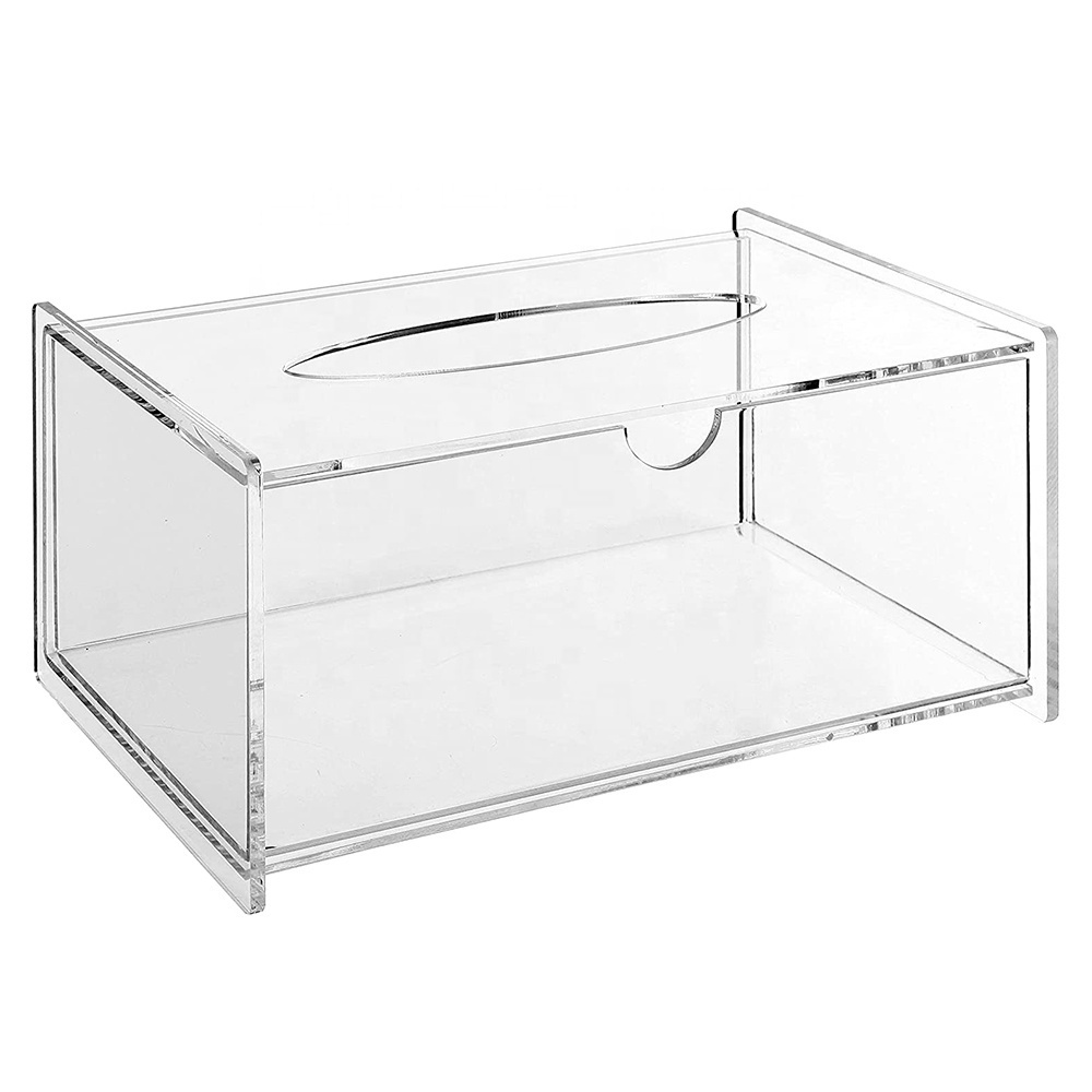 Modern Decorative Napkin Holder Clear Acrylic Facial Tissue Dispenser Box Tissue Box for Bathroom