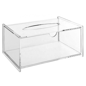 Modern Decorative Napkin Holder Clear Acrylic Facial Tissue Dispenser Box Tissue Box for Bathroom