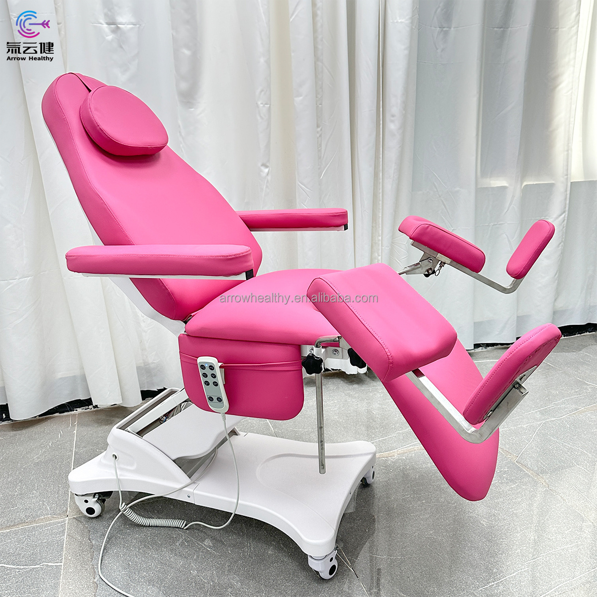 Latest Style Clinic Hospital Clinic Pink Gynecological Examination Chair 3 Motors Electric Gynecological Chair Aesthetic Bed