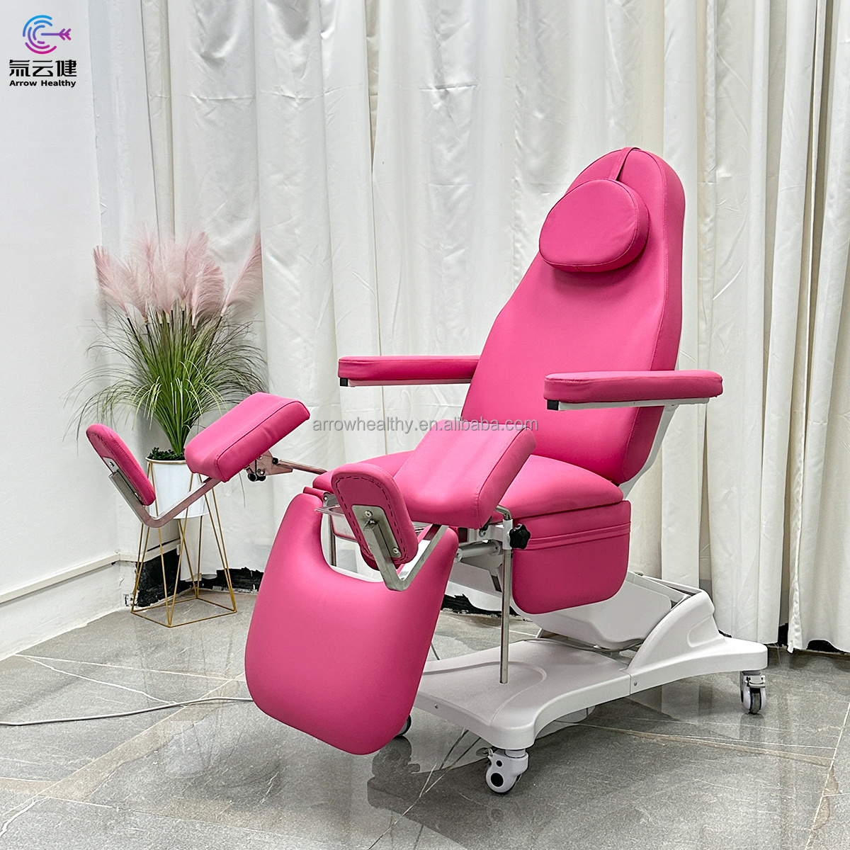 Latest Style Clinic Hospital Clinic Pink Gynecological Examination Chair 3 Motors Electric Gynecological Chair Aesthetic Bed