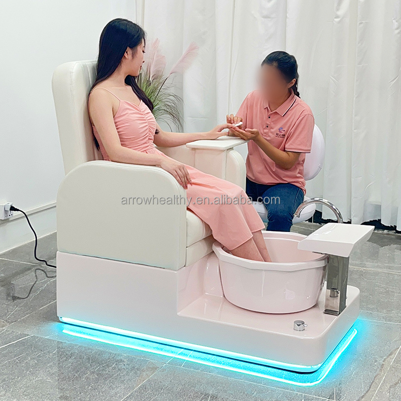 2023 Luxury New Comfortable Simple Style Foot Spa Pedicure Chair With Sink