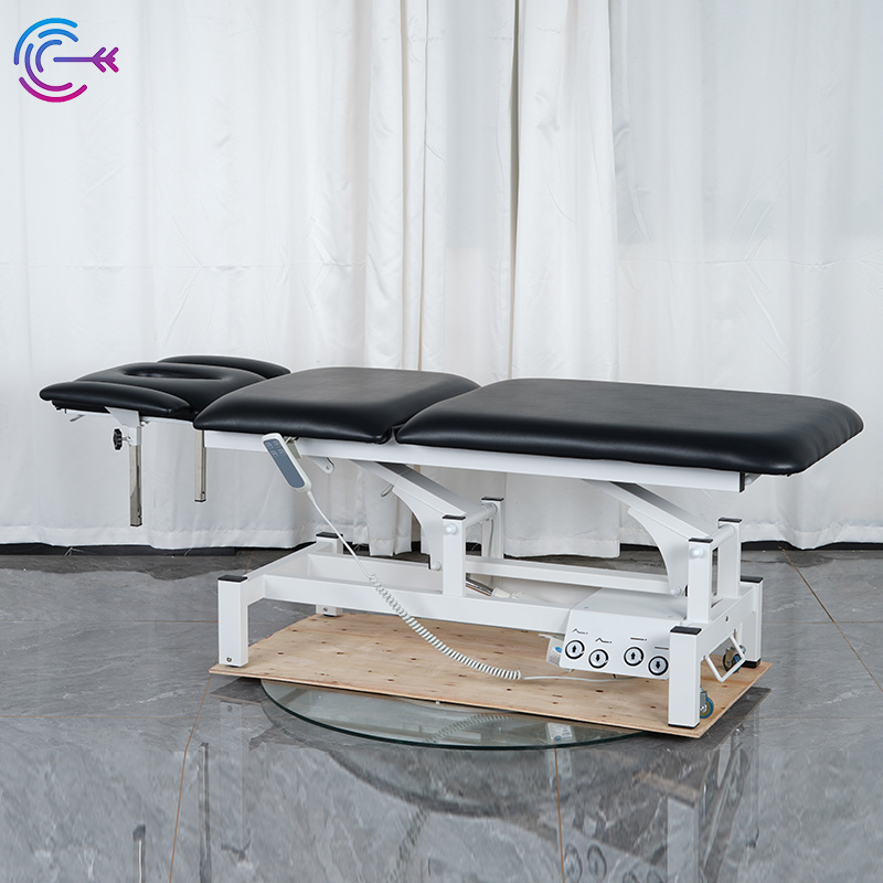 Luxury grey medical beauty salon bed 3 motors electric massage table modern facial cosmetic bed for sale