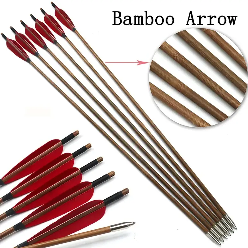 1Pcs High Quality Bamboo Arrows  For Traditional Bow Archery Hunting Shooting Outdoor