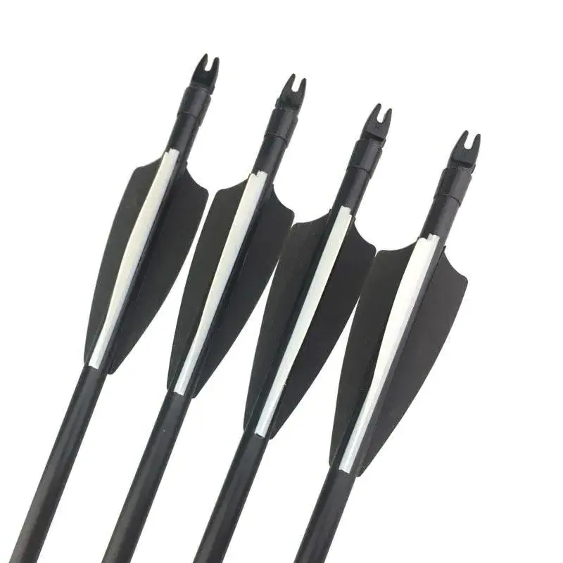 12Pcs Archery 30 Inch 500 Spine Fiberglass Arrow OD 8mm Detachable Arrowhead For Compound Bow Hunting Shooting Accessories