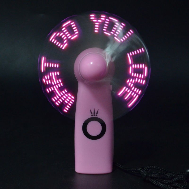 Mini Portable Custom Message Handheld LED Battery Fan Programmable LED Display Handheld Electric Fan