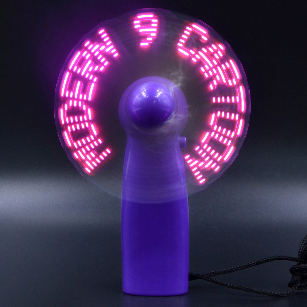 Mini Portable Custom Message Handheld LED Battery Fan Programmable LED Display Handheld Electric Fan