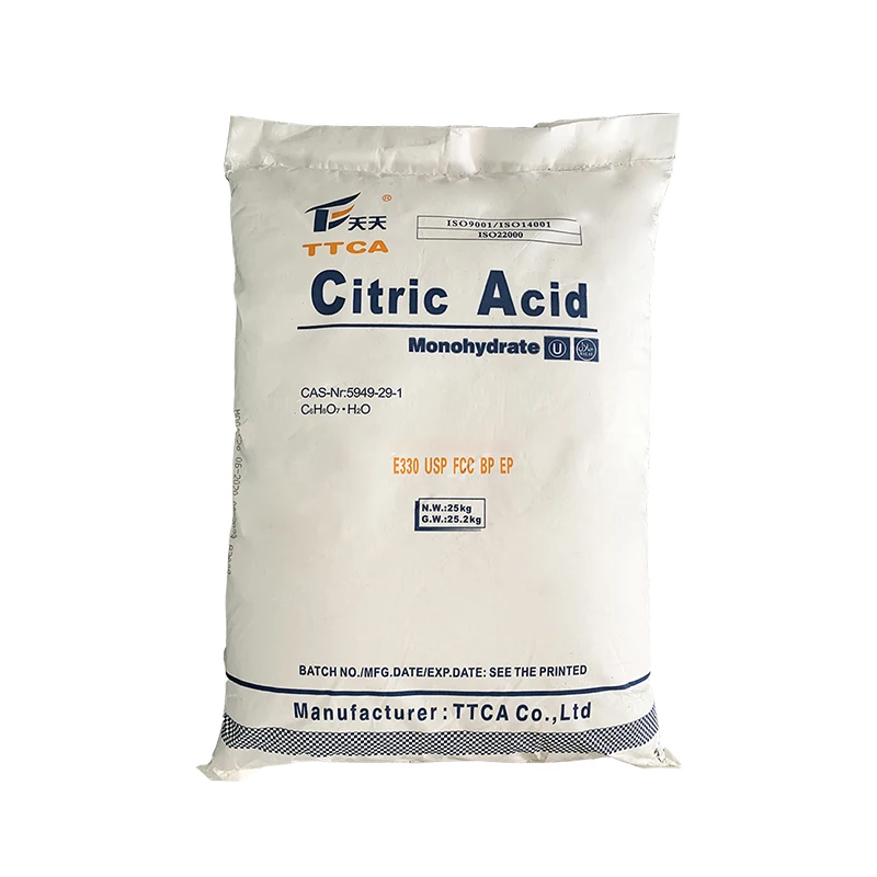 China Weifang Price Trade Food Grade Powder Anhydrous 25Kg Bag Citric Acid Monohydrate E330