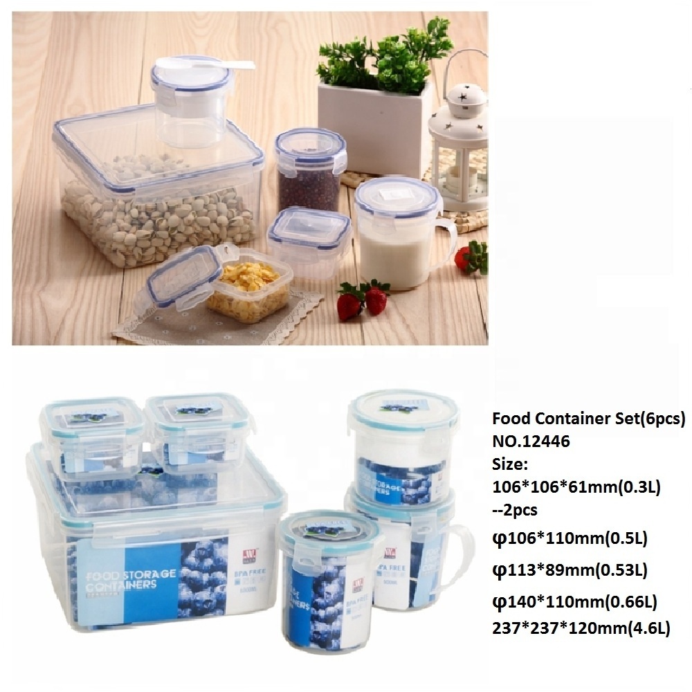 4-7pcs/Set Fridge Food Container Storage Box with Snap Lock Lids for Pantry Food Storage Containers