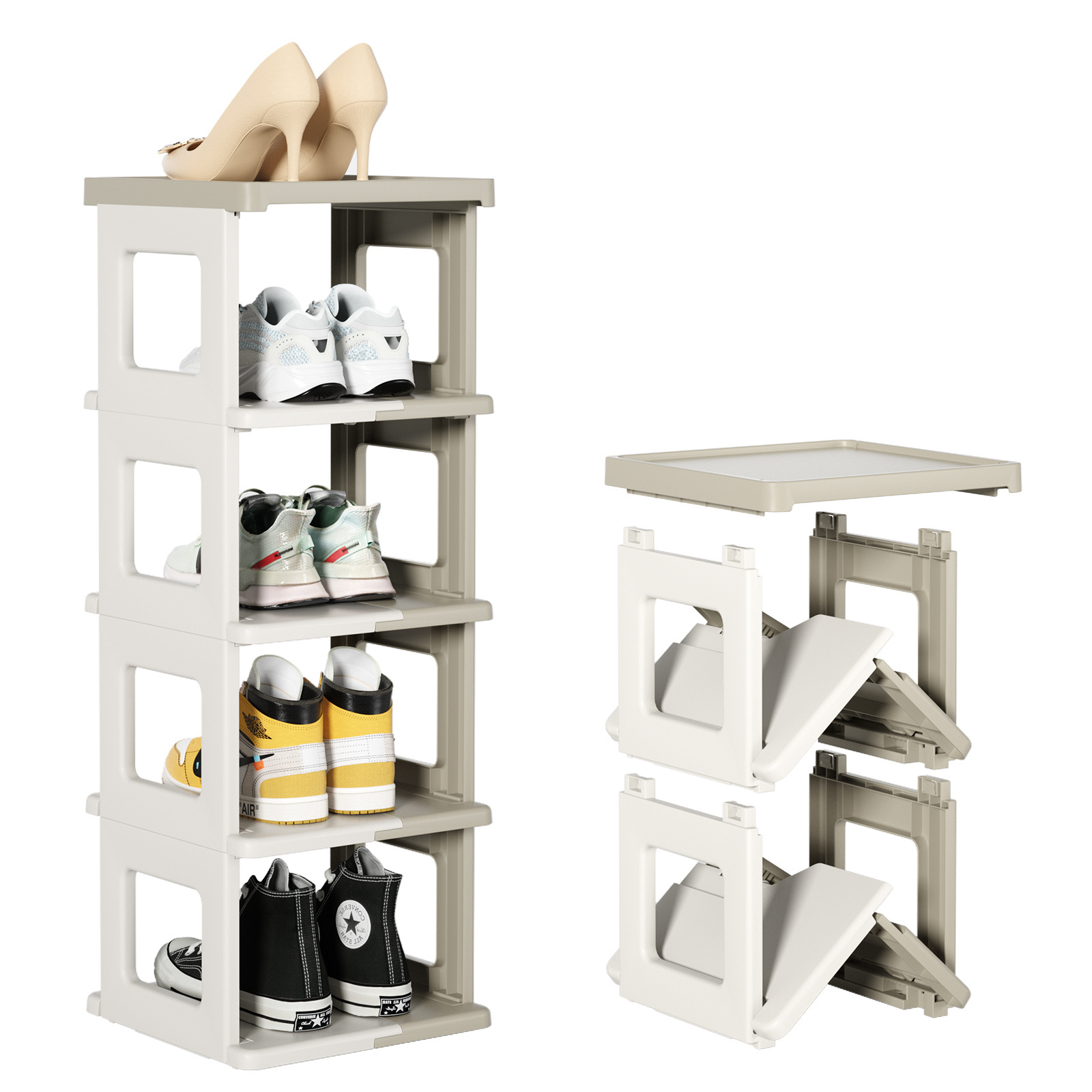 2023 Foldable Plastic Shoe Racks Stand Storage Organizer with Multi Layers