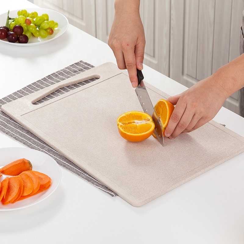 Food Grade Wheat Straw Fiber Chopping Board Environmental Rice Husk Chopping Block Cutting Board